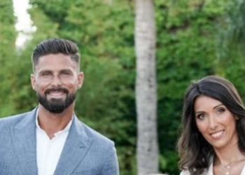 Olivier Giroud e la moglie Jennifer (Instagram)