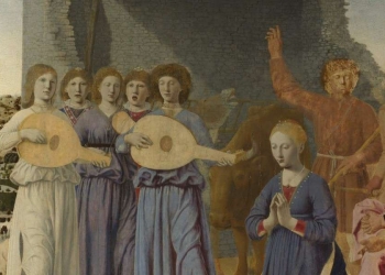 Piero della Francesca Natività (1470-75, particolare), nella versione precedente il restauro
