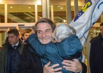 Attilio Fontana dopo la vittoria (LaPresse)