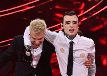 Fedez e Rosa Chemical a Sanremo 2023 (LaPresse)