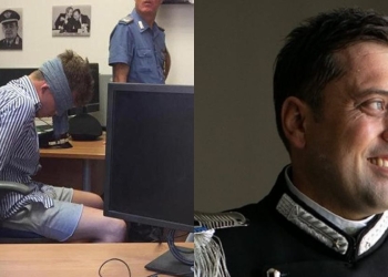 Christian Natale Hjorth in caserma e Mario Cerciello Rega (Twitter)