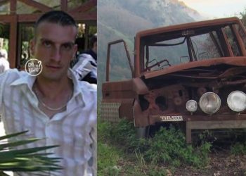 Salvatore Crofalo e la sua auto incendiata (Chi l'ha visto, Rai 3)