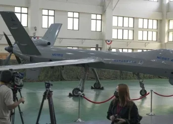 Un drone MQ-9 Reaper come quello caduto nel Mar Nero, qui in dotazione a Taiwan (LaPresse)