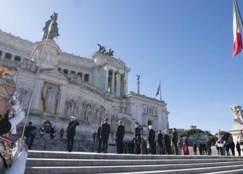 Roma, commemorazione al Vittoriano (LaPresse)