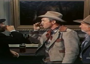 Una scena del film Terra lontana, con James Stuart