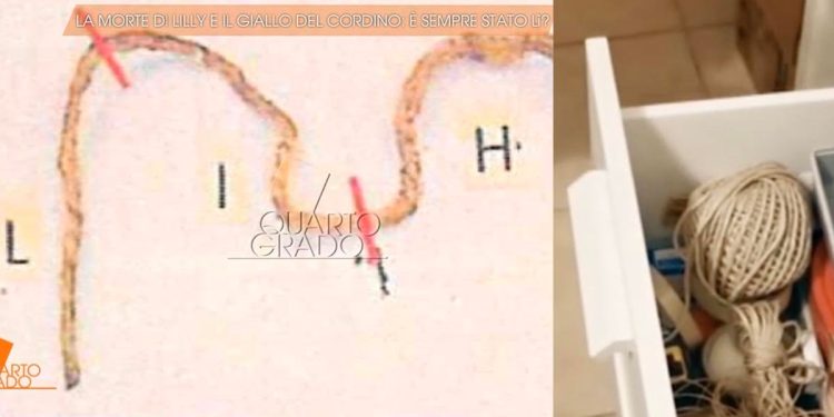 Cordino intorno al collo di Liliana Resinovich e lo spago trovato nella sua casa (Foto: Quarto Grado)