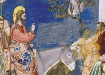 Giotto, Ingresso di Cristo a Gerusalemme, Cappella degli Scrovegni (1303-05, particolare)