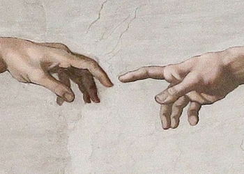Michelangelo, Cappella Sistina, creazione di Adamo (1511 circa, particolare)
