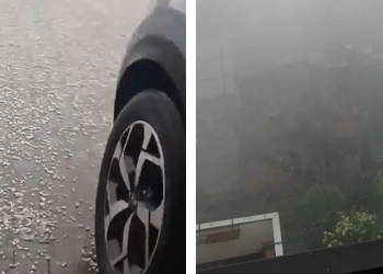 Nubifragio a Belluno, screen da Youtube