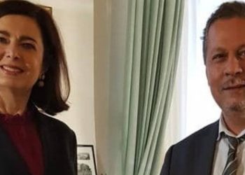 Laura Boldrini con Mohammad Hannoun (Foto da Twitter)