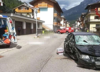 L'incidente a Santo Stefano di Cadore, Belluno (Twitter)