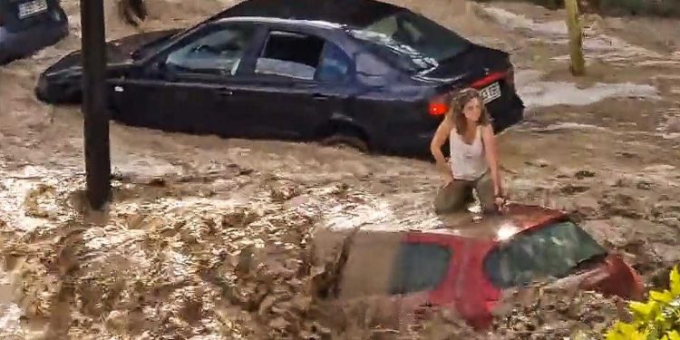 Alluvione record in Spagna (screen da Youtube)