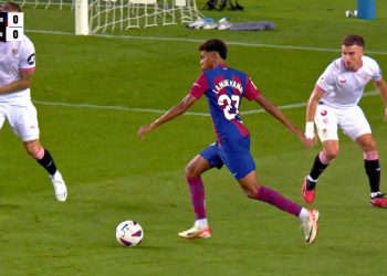 Lamine Yamal, star del Barcellona, screen da Youtube