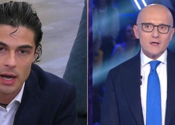 Vittorio Menozzi e Alfonso Signorini al Grande Fratello 2023 (Foto: Screenshot)