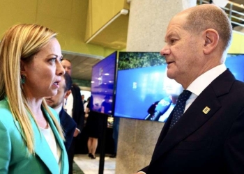 Giorgia Meloni e Olaf Scholz (Lapresse)