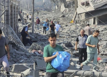 Nella Striscia di Gaza (LaPresse)