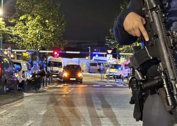 A Bruxelles, sul luogo dell'attentato (LaPresse)