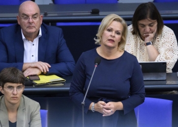 Nancy Faeser, ministra dell'Interno del governo federale in Germania (Foto: 2023, LaPresse)