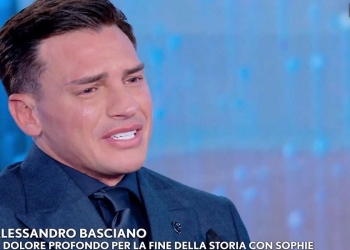 Alessandro Basciano piange a Verissimo