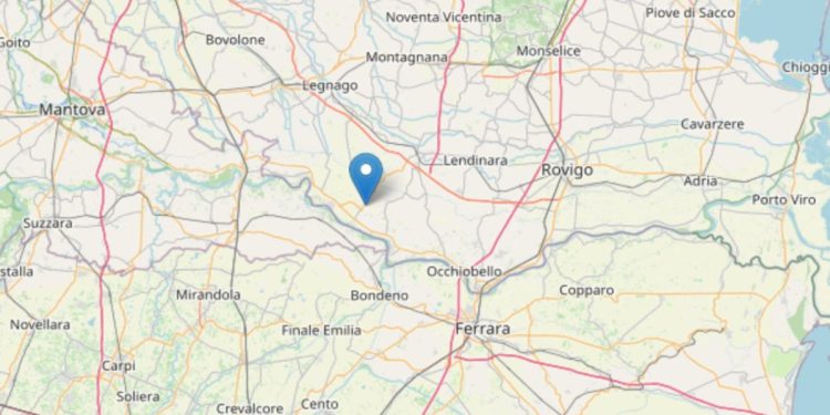 Terremoto in provincia di Rovigo (Ingv)
