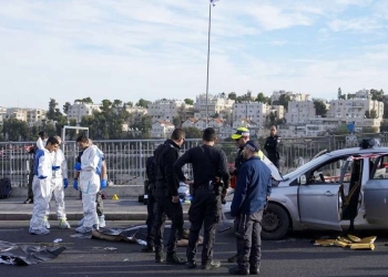 Gerusalemme. Il luogo e le vittime dell'attentato (LaPresse)