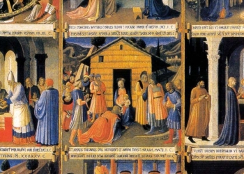 Beato Angelico, Armadio degli Argenti, particolare delle formelle centrali (1452-54)