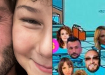 Stefano De Martino con il figlio Santiago e la frecciatina di Belen (Instagram)