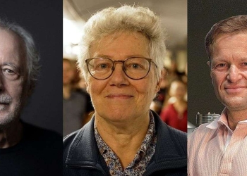 (da sinistra) Pierre Agostini, Anne L’Huillier, Ferenc Krausz