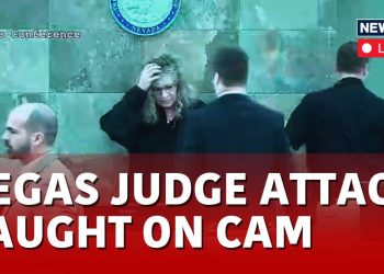 Aggressione a giudice in un tribunale di Las Vegas, screen da Youtube