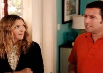 Drew Barrymore e Adam Sandler in una scena del film in seconda serata su Italia 1 (Foto Web)