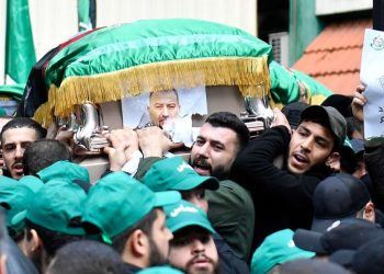 Funerale del leader di Hamas Saleh al-Arouri (Ansa)