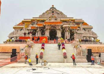 Il nuovo tempio indù in costruzione in India (Twitter)