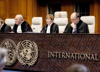 I giudici, incluso il presidente Joan Donoghue, della Corte internazionale di giustizia (Foto: Ansa, 2024)