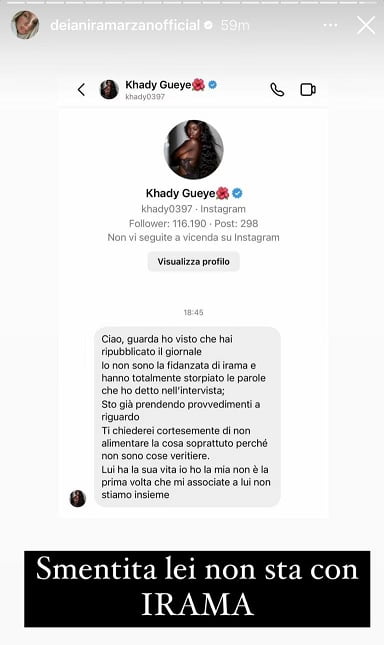 khay gueye fidanzata irama