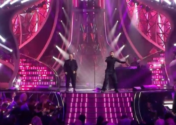 Fred De Palma con gli Eifffel 65 al Festival di Sanremo 2024