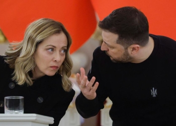 Giorgia Meloni, presidente del Consiglio, a Kiev con il presidente ucraino Volodymyr Zelensky (Ansa)