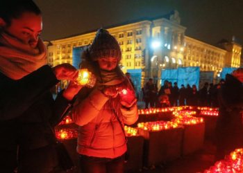 Ucraina, Kiev, 2017: terza commemorazione del Maidan (Ansa)