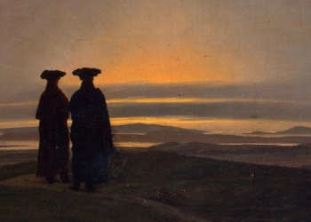 Caspar David Friedrich, Tramonto (1837, particolare)