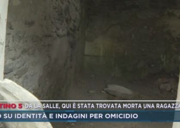 Ragazza trovata morta in una chiesa diroccata ad Aosta (screen da Mattino 5)