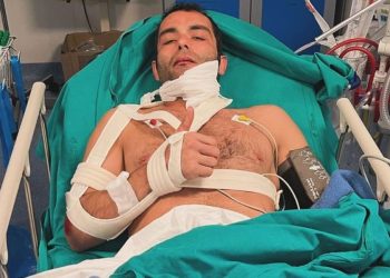 Danilo Petrucci dopo l'incidente (Foto da Instagram)