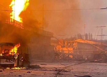 Bombardamenti in Ucraina. Conseguenze dell'attacco alla centrale idroelettrica di Dnipro, 22 marzo 2024. (Ansa; Telegram/ Forze Armate Ucraine)