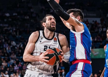 Shengelia in azione per la Virtus Bologna (da facebook.com/VirtusSegafredoBologna)