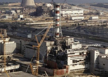 Il sito di Cernobyl come appariva il 1° ottobre 1986, anno del disastro (Ansa)
