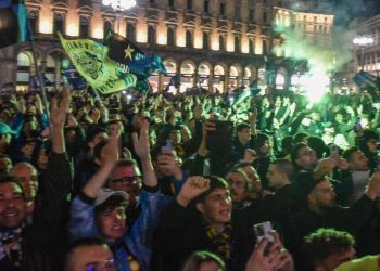 La festa scudetto dell'Inter (Foto ANSA)