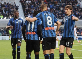 I giocatori dell'Atalanta (Foto ANSA)