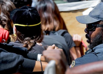 Marcia organizzata dagli studenti pro-Palestina ad Atlanta, Georgia (Ansa )