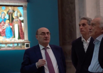 Gianfranco Brunelli con Michele Coppola e Giovanni Bazoli (screen da YouTube)