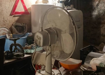 Un particolare di Ca' Corner a Venezia allestita da Büchel, "Monte di Pietà" ((foto G. Sponza)