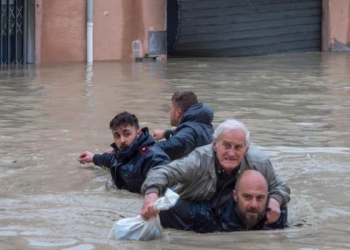 In Emilia-Romagna durante l'alluvione del maggio 2023 (Ansa)