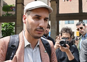Brahim Baya arrivato al Politecnico di Torino (Foto 2024 ANSA/ALESSANDRO DI MARCO)